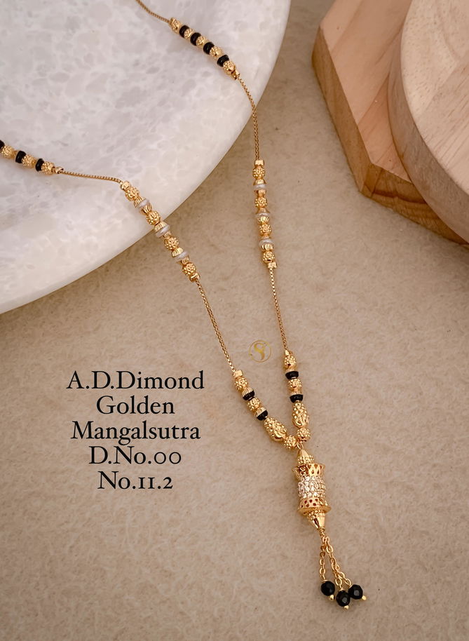 15 AD Diamond Daily Wear Golden Mangalsutra Wholesale Price In Surat
